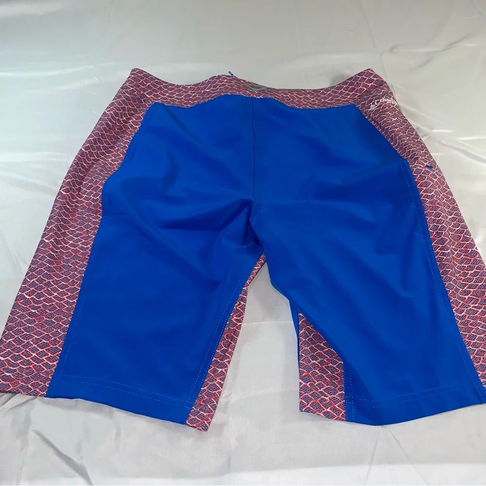 Columbia‎ Sportswear Mens Blue Red Fish Scale Board Shorts Size L 11in
